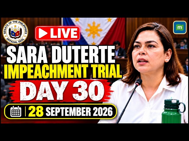 🔴Sara Duterte Impeachment Trial LIVE: Senate Day 30 | Vote Threshold Arguments | September 28, 2026