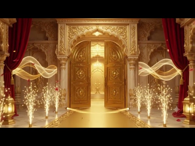 Grand Royal Welcome | Luxury Golden Palace LED Background | Royal Entry VJ Loop | Background Bazaar