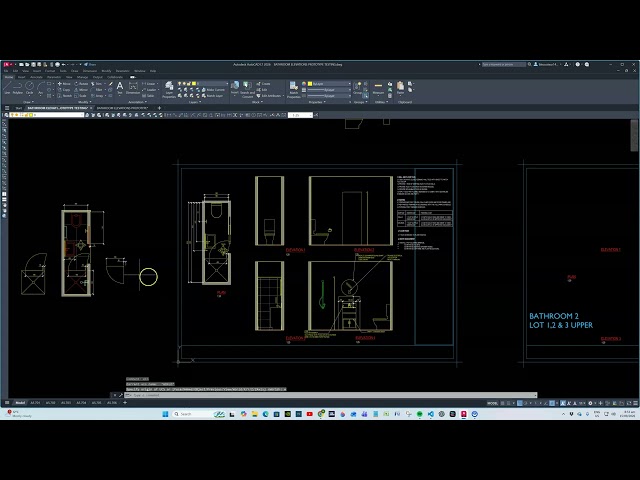 Bathroom Elevations - Automated using Autocad