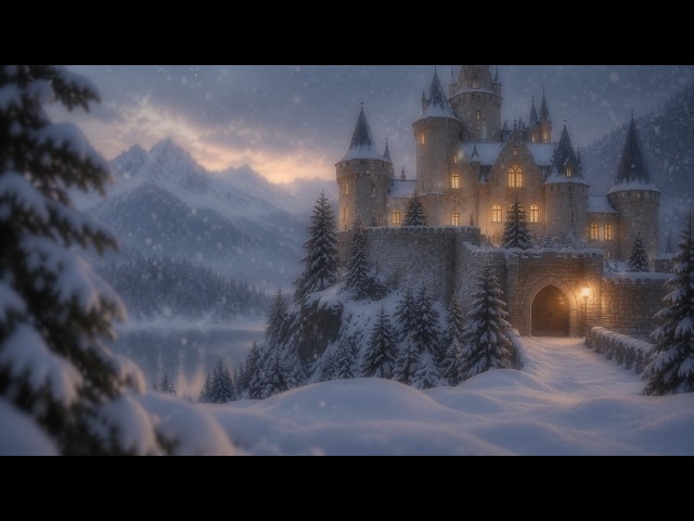 Cozy Blizzard at a Snow Castle | 1 Hour Winter Ambience for Sleep & Relaxation
