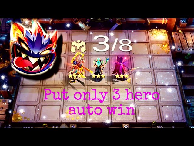 Full game play magic chess . Tharz skill 3 only 3 hero auto win