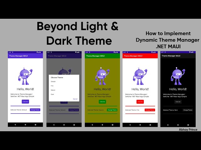 How to implement Dynamic Theme Manager / Theme Switcher in .Net MAUI App by Abhay Prince