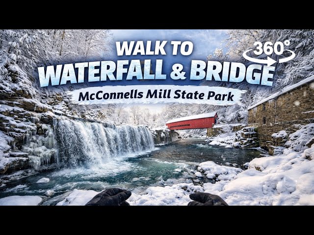     360° Peaceful Winter Walk ❄️ | McConnells Mill State Park