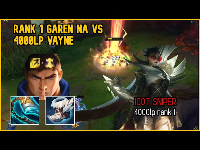 RANK 1 GAREN NA vs 4000 LP TOPLANER (100T SNIPER Vayne) — How to Win This Matchup (Challenger Guide)