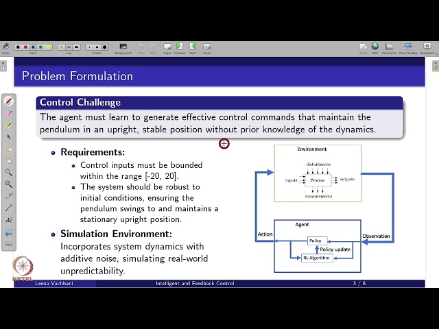 Week 4 : Lecture 24 : Reinforcement learning based control for inverted pendulum