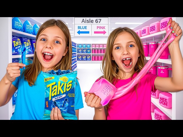 1 Color Shopping Challenge! 🩷 PINK vs. BLUE 🩵