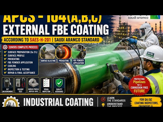 APCS-104 (A, B & C) External FBE Coating | Complete Process & Inspection | SAES-H-201