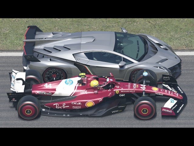 Lewis Hamilton Ferrari F1 2025 vs Lamborghini Veneno at Monza