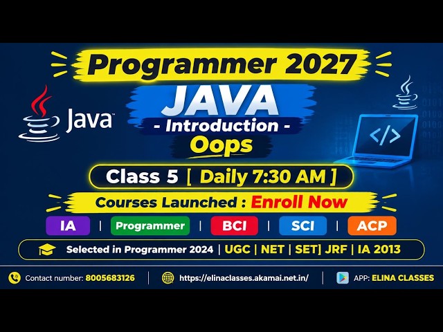 Class 5 Java Introduction | Oops Concept | RSPC Programmer | Computer Teacher
