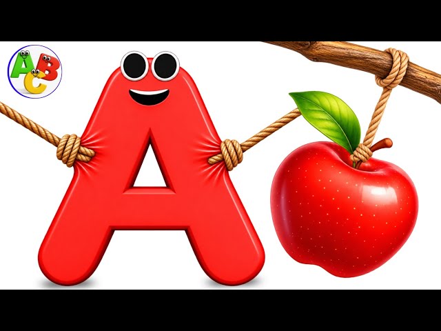    A is For Apple | Phonics & First Words for Kids | ABC Nursery Rhymes Video | Kids Learning ABC