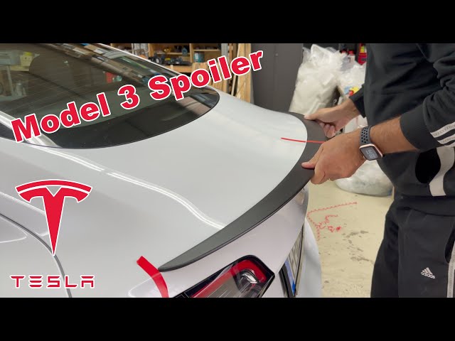Tesla Model 3 Heck Spoiler Montage in Matt Schwarz von Amazon