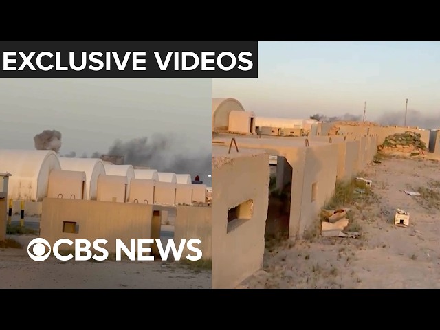 New videos recorded by a person on the ground show Iran's strikes on U.S. base