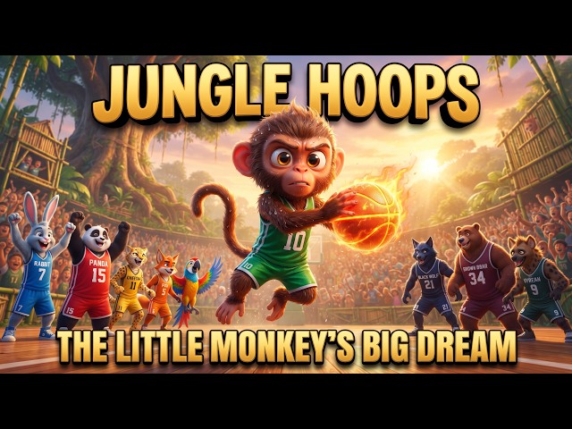 Jungle Hoops – The Little Monkey's Big Dream 🏀🐵 | 3D Animated Moral Story for Kids | Smart Moral