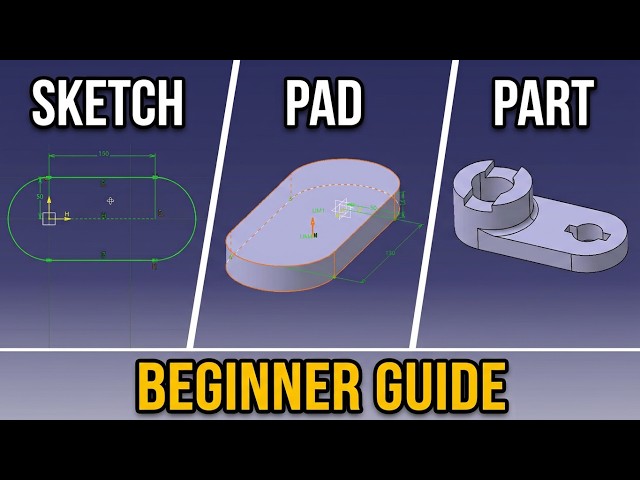 CATIA v5 Sketcher and Part Design for absolute beginners Episode 1 #catia #guide #cad #catiav5