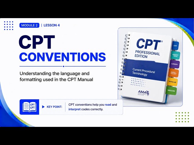 Lesson 4 - CPT® Conventions| Medical Coding for Beginners