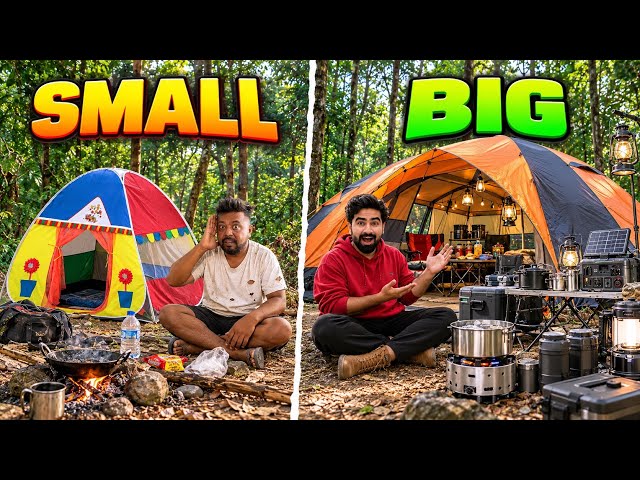 Small Tent Vs Big Tent Overnight Survival Challenge