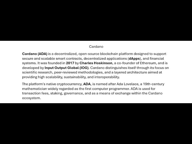 Crypto Education Source: What is Cardano (ADA)? | Top 100 Cryptocurrencies Explained!