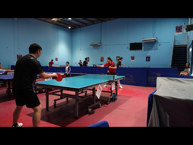 Reverse penhold backhand using Butterfly Sriver