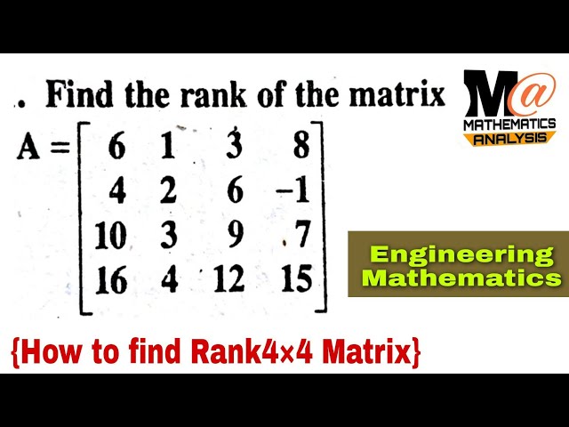2. HOW TO FIND RANK OF THE MATRIX || RANK OF MATRIX || MATRIX AND DETERMINANT || ENG MATH'S