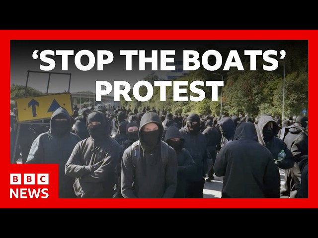 Port of Dover disruption as masked 'stop the boats' protesters block roads | BBC News