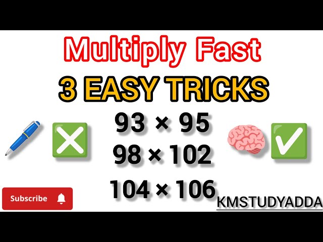 Mind-Blowing Multiplication Trick! 💥 Multiply Numbers Near 100 Instantly #maths #mathstricks #viral 
