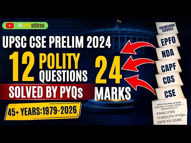 UPSC Prelims 2024 Polity Questions Solve 12 Questions Through PYQs     PART 10