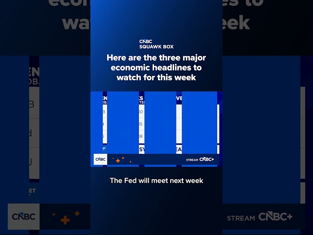 Here are the three major economic headlines to watch for this week