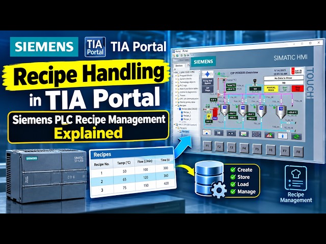 Recipe Handling in TIA Portal | Siemens PLC Recipe Management Explained - Intro