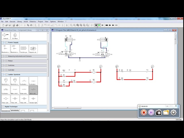 Tutorial Festo Fluidsim - step by step program Ladder plc Festo A+ A- B+ B-