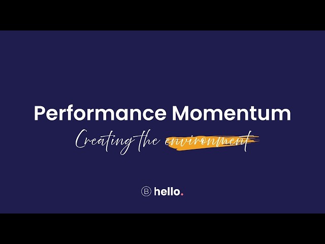 Performance Momentum: Creating the Environment for Sustainable Performance | stevemacdonald.co
