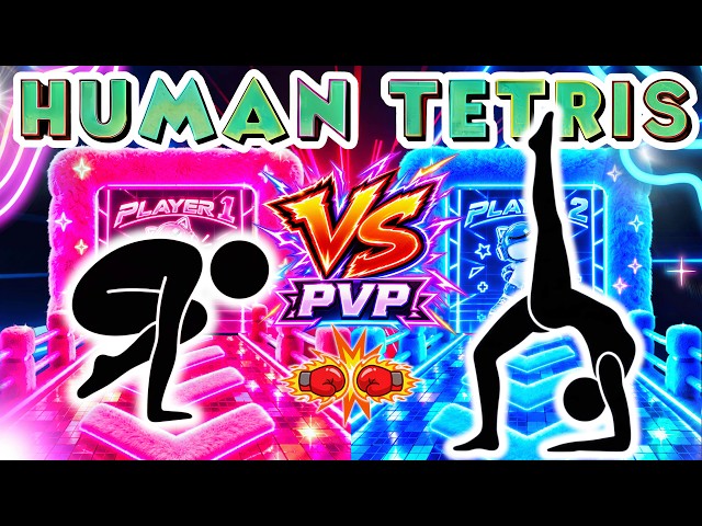 HUMAN TETRIS PVP BATTLE ⚡ | Who Wins the Race? | Immersive Interactive Warm-Up