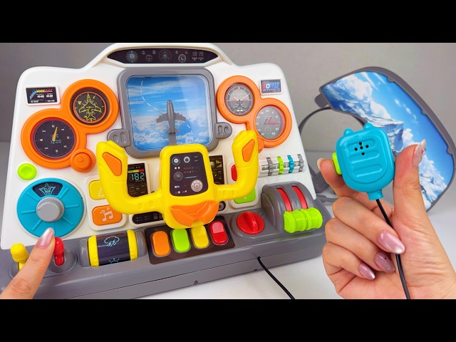 [✨toy asmr✨] 9 Minutes Aircraft Cockpit Flight Simulator ✈️ Playset ASMR | Satisfying TOY Unboxing