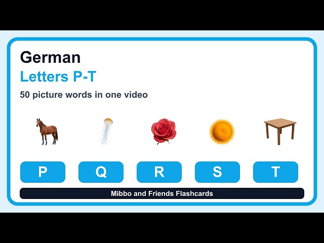 German Letters P-T Flashcards | 50 Words