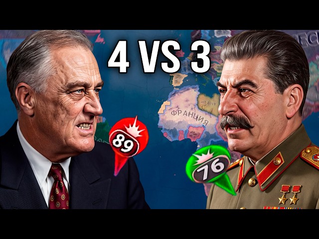 Intense Multiplayer match: USSR vs. USA in Hearts of Iron 4
