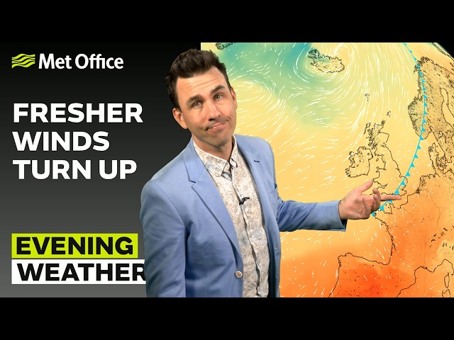 25/09/2026 - Turning Cooler and Breezy - Evening Weather Forecast UK - Met Office Weather