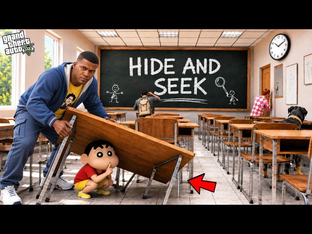 Franklin and Shinchan Playing Hide And Seek In Classroom with Friends in GTA 5 | Paradox FTW