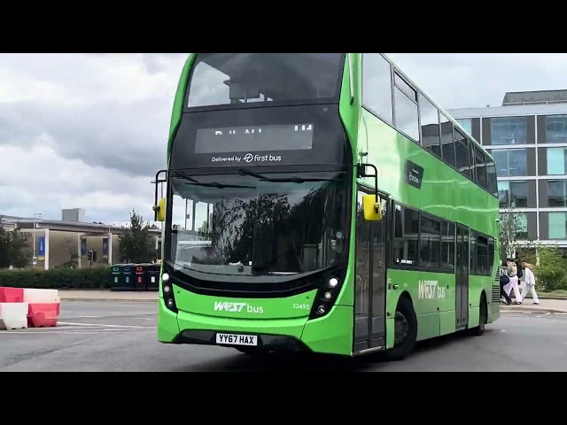 33495 turning around at Bath University about to work the U2 to Bath City Centre 
