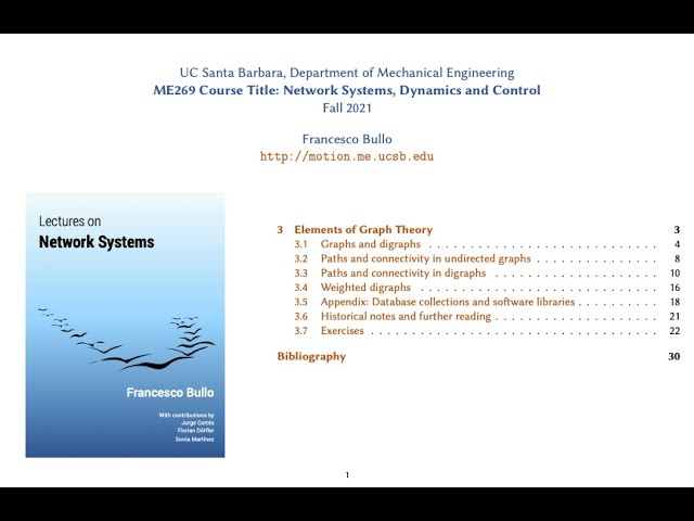 Network Systems - Lecture 3: Elements of Graph Theory
