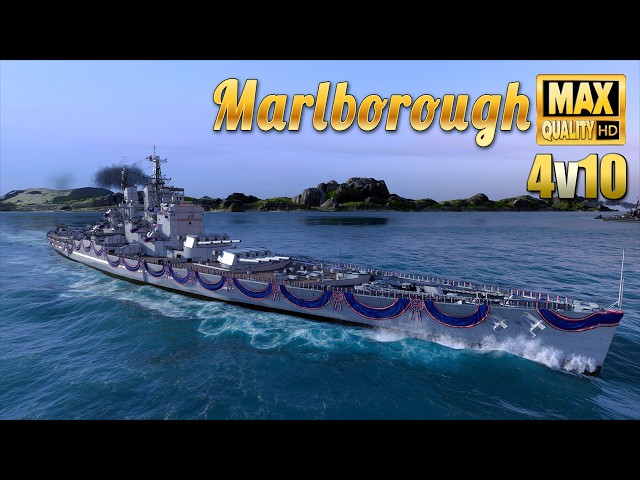 Battleship Marlborough: 4v10, what to do? | World of Warships