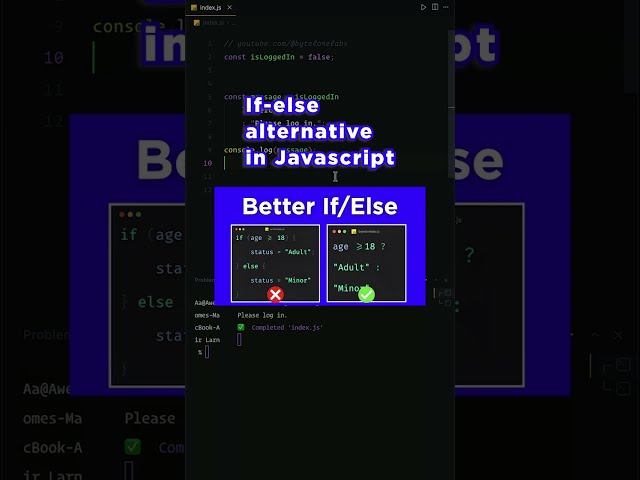 If else alternative in Javascript #javascript #learnjavascript #javascripttutorial