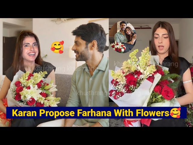 Finally They are In Relationship Karan Wahi Proposed Farhana Bhatt With Red Flowers 