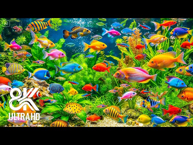Stunning Ocean Aquarium in 8K Ultra HD 🌊 Tropical Fish, Vibrant Coral Reefs & Marine Life
