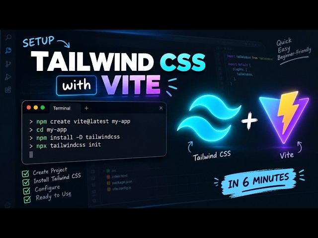 How to Install Tailwind CSS with Vite in 5 Minutes | Tailwind CSS Setup Tutorial