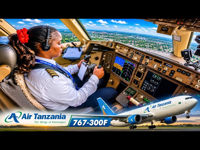 Air Tanzania Cockpit Boeing 767-300 Freighter to Kinshasa