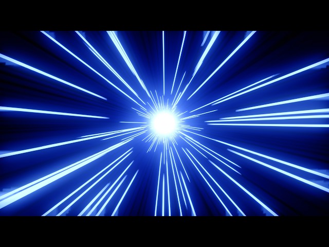 1 Hour Blue Hyperspace Warp Tunnel Loop 4K No Audio | VJ Visual Background