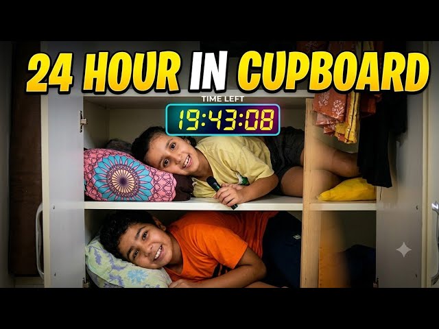 24 HOUR IN CUPBOARD CHALLENGE! 😱🚪