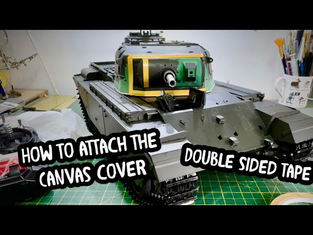 FITTING & SHAPING THE HAYA 1/16th CENTRION CANVAS GUN COVER PART 4 #howto #rc #rctank