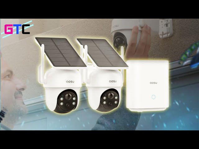 Unboxing AOSU Solar-Powered Security Cameras Outdoor Wireless 4 Cam-Kit : Good Tech Cheap