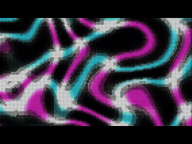 Chaotic Neon Halftone Waves | 3 Hour Seamless Loop | Magenta & Cyan Abstract Background