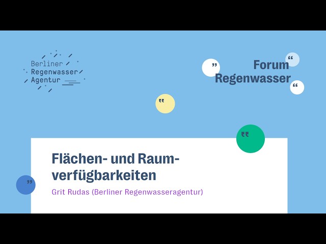 Flächen- und Raumverfügbarkeiten | Forum Regenwasser 2026